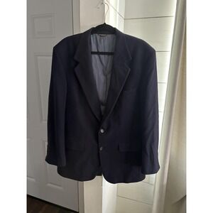 Peterborough Row Blazer Mens 46R Navy 100% Cashmere Sport Coat 2 Button Made USA